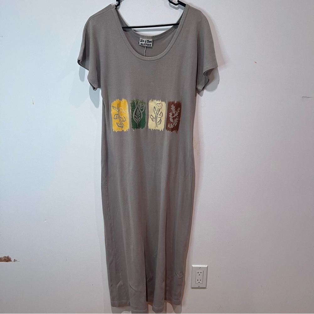 Liz & Jane Vintage Artistic Beige Maxi Dress